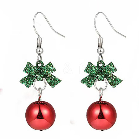 Christmas Theme Alloy Plastic Dangle Earrings FS-WG6FBD6-08-1