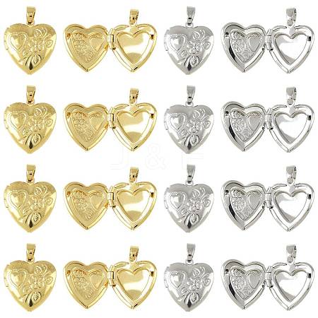10Pcs 2 Colors Rack Plating Brass Locket Pendants KK-FS0001-89-1