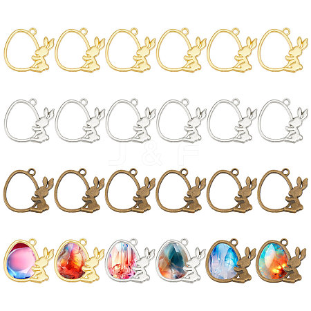 CHGCRAFT 48PCS 3Style Easter Theme Alloy Pendants FIND-CA0008-68-1