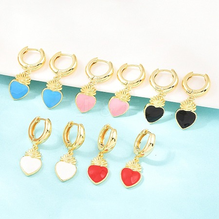 Valentine's Day Brass Hoop Earrings EJEW-Z164-11G-1