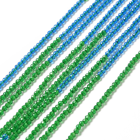 2 Colors Transparent Glass Beads Strands GLAA-G093-01H-1