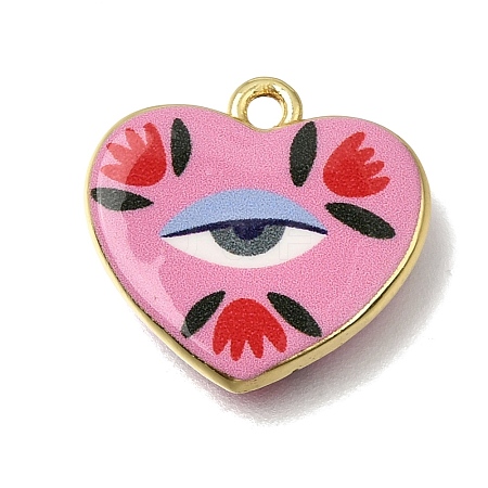 Printed Brass Pendants KK-CBAE379-02G-B-1