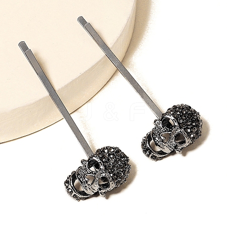 Alloy Rhinestone Hair Bobbin Pins PW-WGB4D87-01-1