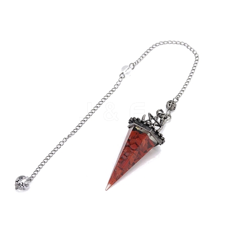 Natural Red Jasper Pointed Dowsing Pendulums PW-WGD4C0F-09-1