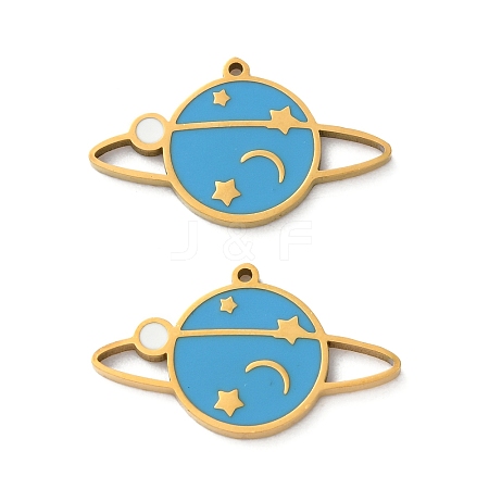 304 Stainless Steel Enamel Pendants STAS-M102-22G-1