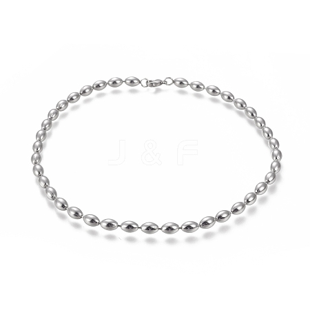 Non-Tarnish 304 Stainless Steel Beaded Necklaces NJEW-I238-05B-1