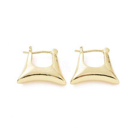 Brass Trapezoid Thick Hoop Earrings for Women EJEW-F303-10G-1