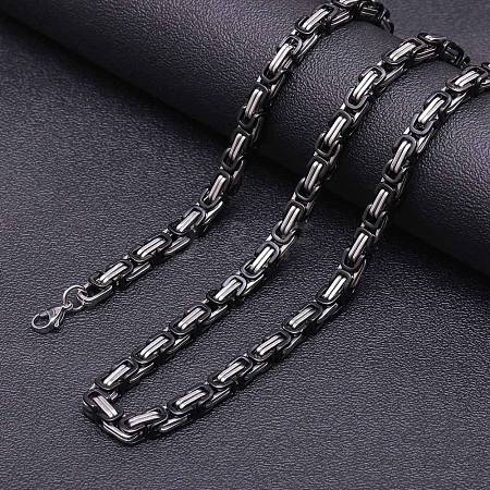 Titanium Steel Byzantine Chain Necklaces for Men FS-WG56795-51-1