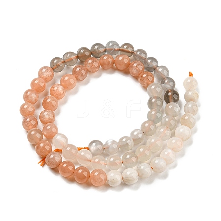 Natural Multi-Moonstone Beads Strands G-P503-6MM-04-1