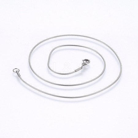 Non-Tarnish 304 Stainless Steel Snake Chain Necklaces NJEW-F226-01P-01-1