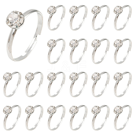 40Pcs Adjustable Alloy Rhinestone Finger Rings for Women RJEW-SP0001-02P-1