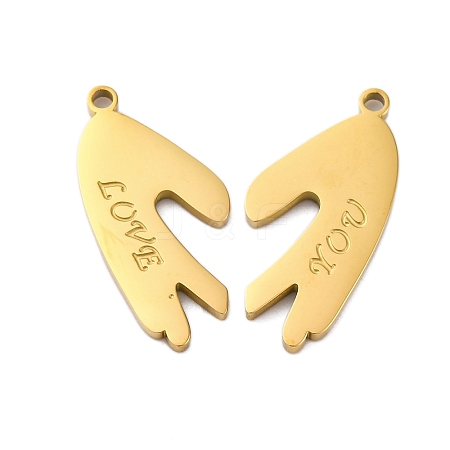 304 Stainless Steel Split Pendants STAS-H235-03A-G-1