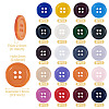160Pcs 20 Colors 4-Hole Resin Buttons BUTT-TA0001-29C-4