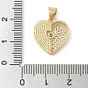 Brass & Shell & Clear Cubic Zirconia Pendants KK-I712-07G-3