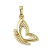 Brass Micro Pave Cubic Zirconia Pendants KK-U005-03A-G-1