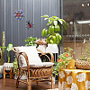 3D Iron Flower and Ladybug Big Pendants AJEW-CF0001-19-9