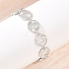 Flat Round with Virgin Mary Brass Link Chain for Women BJEW-K248-06B-P-3