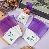 25Pcs Printed Cotton Organza Dried Flower Storage Drawstring Bags with Ribbon ABAG-SP0001-56A-4