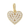 Brass Micro Pave Cubic Zirconia Pendants KK-P293-06G-1