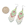 Natural Green Aventurine Rhombus Dangle Earrings EJEW-MZ00567-04-4