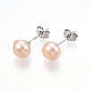 Pearl Ball Stud Earrings LS-EJEW-Q701-01B-01-3