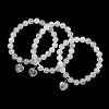 8.5mm Round Natural Quartz Crystal Rock Crystal Beaded Stretch Bracelets BJEW-C074-01N-1