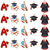 40Pcs 5 Styles Graduation Season Theme Alloy Enamel Pendants ENAM-SC0005-81-1