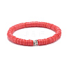 6Pcs 6 Colors Handmade Polymer Clay Heishi Surfer Stretch Bracelet Sets BJEW-JB08690-4