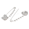 Heart Face 304 Stainless Steel Safety Pins Brooch Findings SA-CBA098D-15B-P05-2
