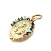 Brass Micro Pave Cubic Zirconia Pendants KK-P336-04C-G-2