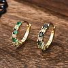 Real 18K Gold Plated Brass Cubic Zirconia Huggie Hoop Earrings EJEW-C012-08-2