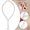 Glass Pearl with Rhinestone Round Beaded Curtain Tiebacks DIY-AB00016-4