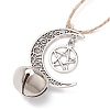 Alloy Moon with Star Pendant Decoration HJEW-JM02415-02-4