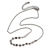 Brass Cable & Flat Sequin Chains Necklaces for Women NJEW-D302-44B-4