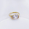 304 Stainless Steel Cubic Zirconia Finger Rings FS-WGC174A-01-1