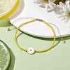 Flower Natural Shell & Glass Seed Braided Bead Bracelets BJEW-JB09921-01-2