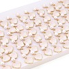 Heart Brass Micro Pave Clear Cubic Zirconia Dangle Stud Earrings PEAR-N017-07B-5