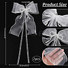 Bowknot Polyester Gauze with Plastic Pearl Curtain Holdback AJEW-WH0314-541-2