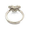 Butterfly Brass Adjustable Rings RJEW-G317-05P-4