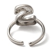 Initials Brass Open Cuff Ring for Women RJEW-N046-02S-P-3