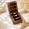 1Pc 3-Slot Walnut Wood Jewelry Gift Box with Magnetic Cover CON-DC0001-15B-5