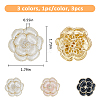 SUPERFINDINGS 3Pcs 3 Colors Flower Enamel Pins JEWB-FH0001-51-2