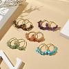 Natural Gemstone Hoop Earrings EJEW-JE05173-4