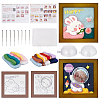 2 Sets 2 Style Rabbit Bear Photo Frame Needle Felting Kits for Beginners DIY-OC0012-16-1