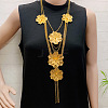 Multi-layer Alloy Pendant Necklaces & Stud Dangle Earrings Sets WGF664A-01-3