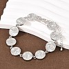 Flat Round with Virgin Mary Brass Link Chain for Women BJEW-K248-06B-P-2