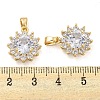 Brass Micro Pave Clear Cubic Zirconia Pendants FIND-Z044-10KCG-3