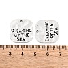 Hammered Square Carved Word Dreaming of the Sea Tibetan Style X-PALLOY-A15333-AS-2