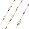 ABS Imitation Pearl & 304 Stainless Steel Beads Link Chains CHS-K021-07G-03-1