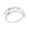 Brass Rotating Beaded Open Cuff Ring LS-RJEW-H102-02P-2
